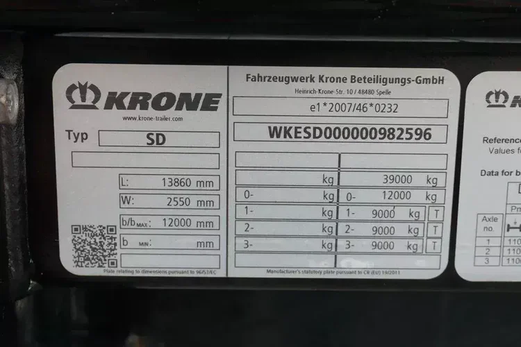 Krone FIRANKA / MEGA / DACH PODNOSZONY / OŚ PODNOSZONA / XL zdjęcie 11
