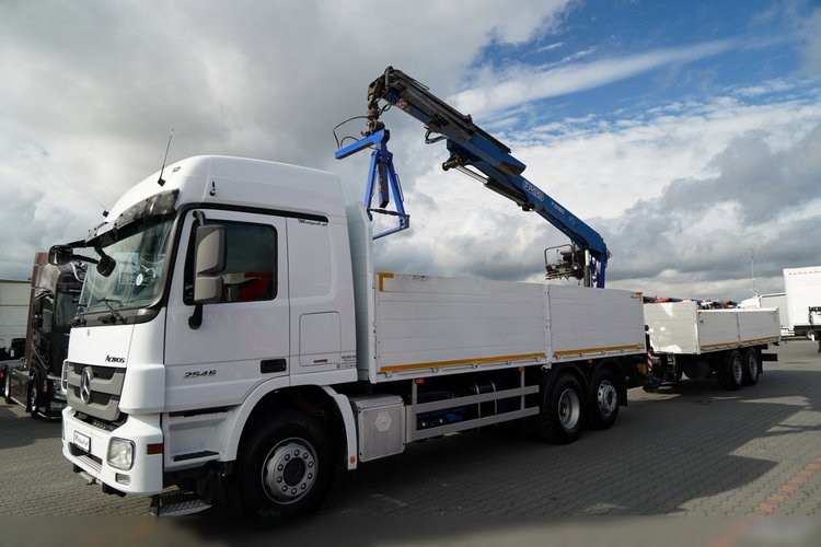 Mercedes BENZ / ACTROS 2548 / 6x2 /  ZESTAW BURTOWY - 6, 5 M / OŚ PODNOSZONA / +HDS FASSI /  wysów : 10.85 M / SIODEŁKO / ROTATOR / WIDŁY DO PALET / PRZYCZEPA 6, 5 M / SAF /  zdjęcie 4