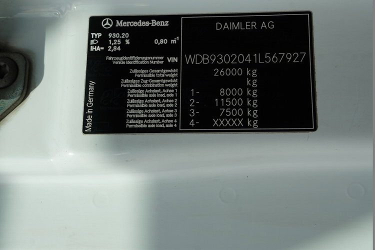 Mercedes BENZ / ACTROS 2548 / 6x2 /  ZESTAW BURTOWY - 6, 5 M / OŚ PODNOSZONA / +HDS FASSI /  wysów : 10.85 M / SIODEŁKO / ROTATOR / WIDŁY DO PALET / PRZYCZEPA 6, 5 M / SAF /  zdjęcie 64