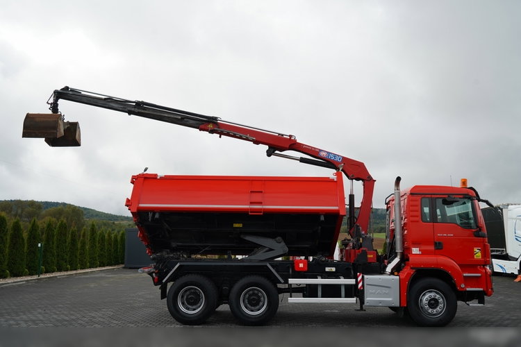 MAN TGS 26.400 / 6x4 / WYWROTKA 2 STRONNA  + HDS HMF 1530 K2  / HYDROBURTA / CHWYTAK / PILOT /  NAVI /  zdjęcie 12