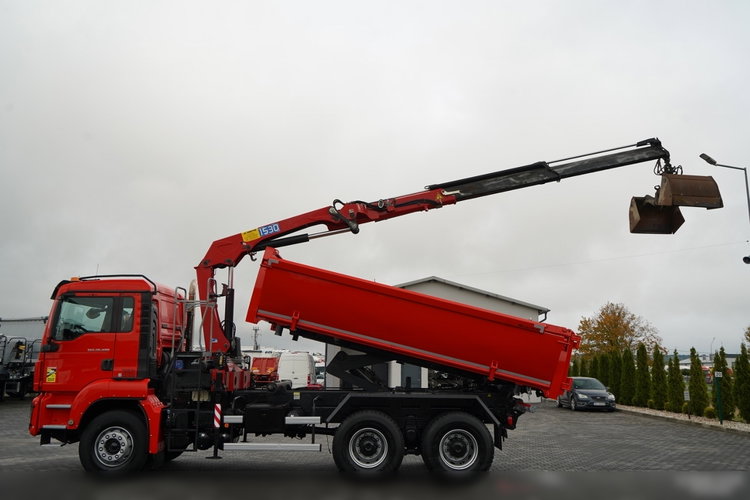MAN TGS 26.400 / 6x4 / WYWROTKA 2 STRONNA  + HDS HMF 1530 K2  / HYDROBURTA / CHWYTAK / PILOT /  NAVI /  zdjęcie 2
