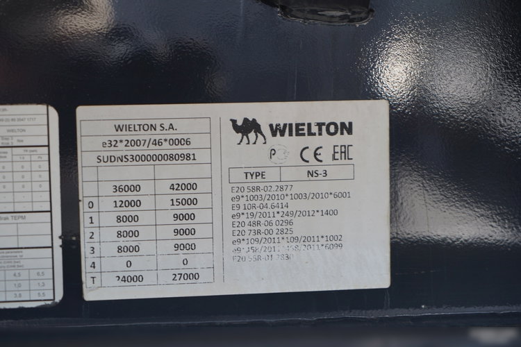 Wielton / FIRANKA STANDARD / MULDA DO STALI - 9 M  / OŚ PODNOSZONA / SAF / DACH PODNOSZONY / zdjęcie 33