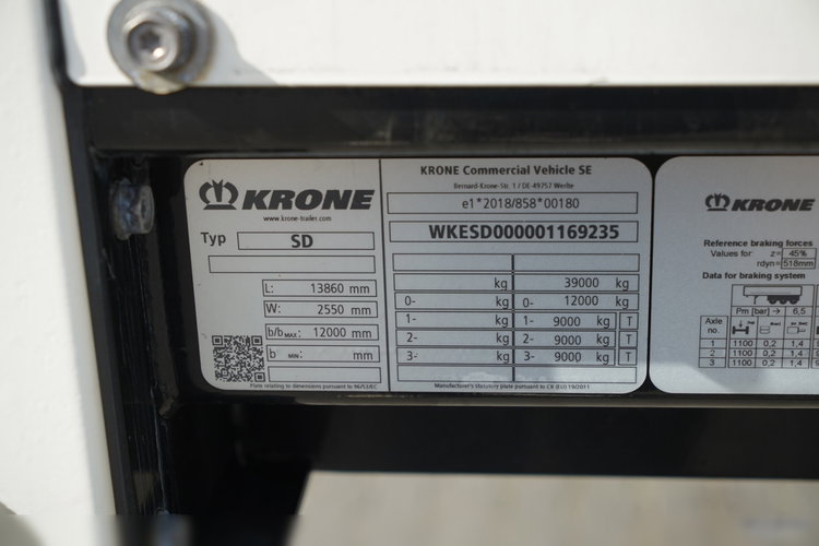 Krone FIRANKA / KOSZ NA PALETY / 2 OSIE PODNOSZONE / 2024 ROK / SPROWADZONA zdjęcie 25