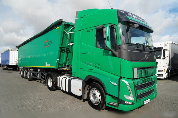Volvo FH 500 / ZESTAW / HYDRAULIKA / RETARDER / I-SAVE / KLIMA POSTOJOWA + KEMPF WYWROTKA 60m3 /  OŚ PODNOSZONA / 2021 zdjęcie 3