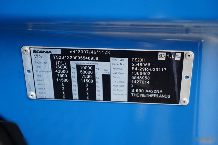 Scania S 500 / RETARDER / KLIMA POSTOJOWA / ALUFELGI zdjęcie 37