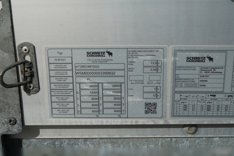 Schmitz -CARGOBULL / FIRANKA / STANDARD / OŚ PODNOSZONA / DACH PODNOSZONY zdjęcie 25