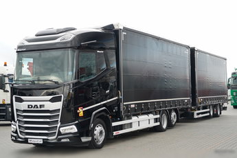 DAF XG 480 / ZESTAW TANDEM / 120 M3 / PRZEJAZDOWY / KLIMA POSTOJOWA / WECON / OŚ PODNOSZONA /  ZAWIESIE NA WÓZEK /  SAF /  2023 R 