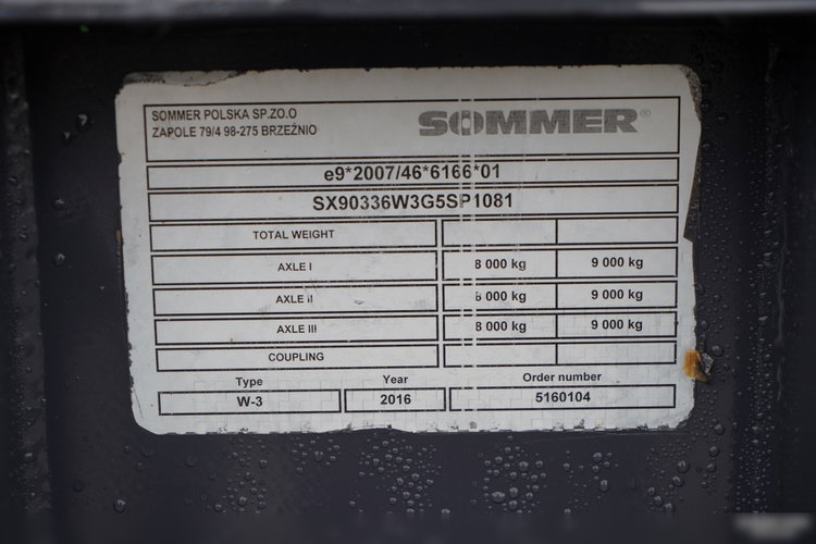 SOMMER  / CYSTERNA SPOŻYWCZA  / 3 KOMORY / 30 000 L / OŚ PODNOSZONA /  SAF  zdjęcie 22