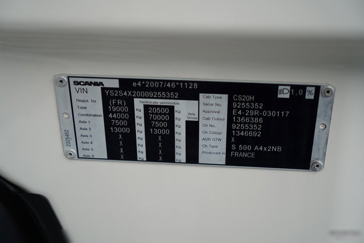 Scania S 500 / RETARDER / CAŁA NA PODUSZKACH / OPONY 100% / ALUFELGI / NAVI zdjęcie 37