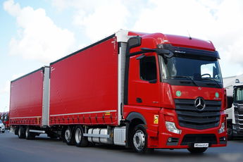 Mercedes -BENZ ACTROS 2545 / ZESTAW TANDEM 120 M3 / PRZEJAZDOWY /  6x2 / OŚ PODNOSZONA / BIG SPACE / WIELTON / 2021 