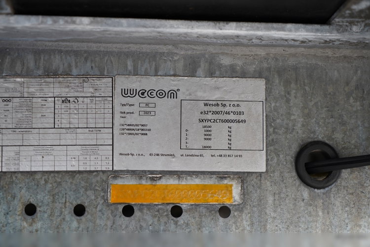 Wecon  / PRZYCZEPA - 7.7 M / TANDEM / PRZEJAZDOWA  / OŚ PODNOSZONA / SAF /  2023 ROK zdjęcie 28