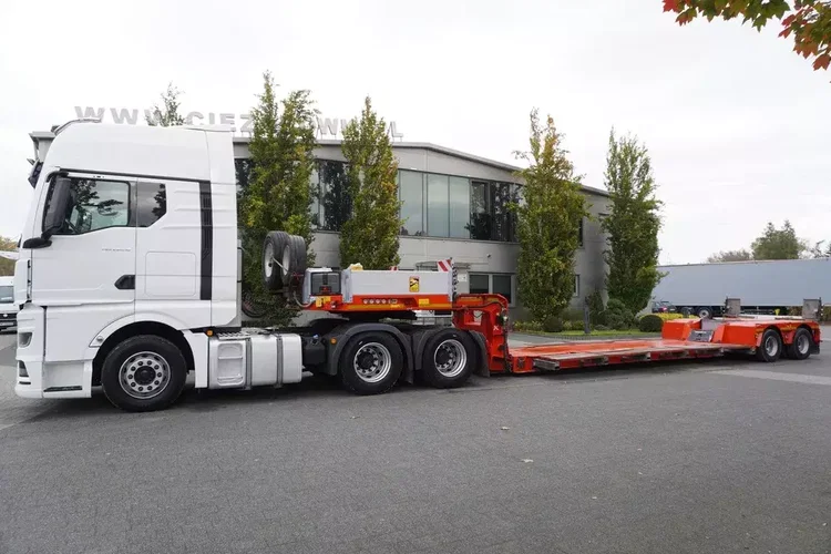 MAN TGX 28.510 6×2 / Naczepa niskopodwoziowa Kässbohrer LB2 TIEF-BETT / naczepa rozsuwana 16.5 m / DMC 65 t / osie skrętne zdjęcie 21