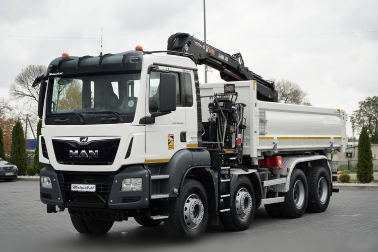 MAN TGS 35.420 / 8x4 / WYWROTKA 2 STRONNA / HYDROBURTA / BORDMATIC  + HDS HIAB 148 B-3 / Wysów 10 m / / CHWYTAK / EURO 6 zdjęcie 13