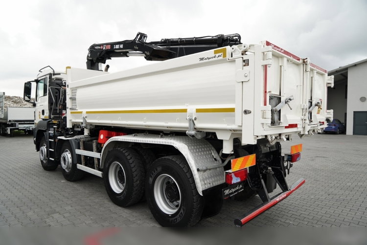 MAN TGS 35.420 / 8x4 / WYWROTKA 2 STRONNA / HYDROBURTA / BORDMATIC  + HDS HIAB 148 B-3 / Wysów 10 m / / CHWYTAK / EURO 6 zdjęcie 14