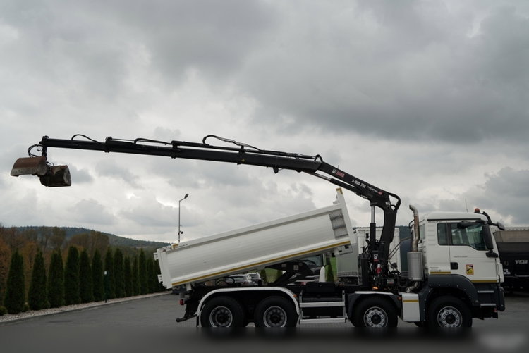 MAN TGS 35.420 / 8x4 / WYWROTKA 2 STRONNA / HYDROBURTA / BORDMATIC  + HDS HIAB 148 B-3 / Wysów 10 m / / CHWYTAK / EURO 6 zdjęcie 5