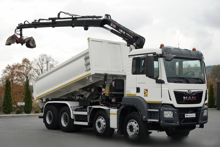 MAN TGS 35.420 / 8x4 / WYWROTKA 2 STRONNA / HYDROBURTA / BORDMATIC  + HDS HIAB 148 B-3 / Wysów 10 m / / CHWYTAK / EURO 6 zdjęcie 6
