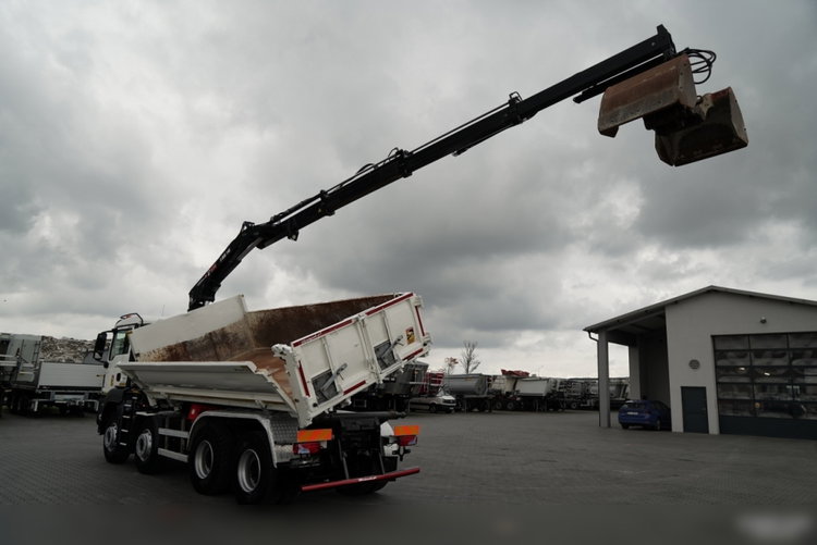 MAN TGS 35.420 / 8x4 / WYWROTKA 2 STRONNA / HYDROBURTA / BORDMATIC  + HDS HIAB 148 B-3 / Wysów 10 m / / CHWYTAK / EURO 6 zdjęcie 8