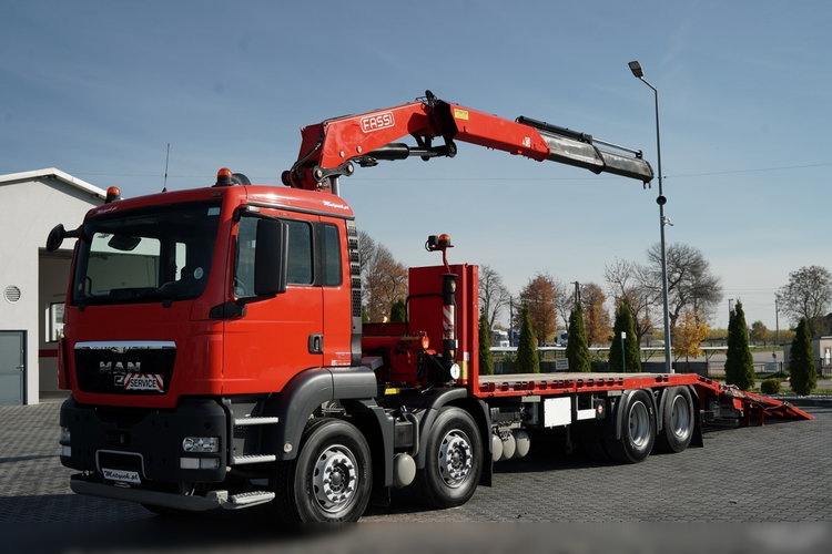 MAN TGS 35.360 / 8x2-4 / LAWETA + HDS FASSI  F240 / OŚ PODNOSZONA / 4 OSIOWY / NAJAZDY HYDRAULICZNE / WCIĄGARKA / POMOC DROGOWA zdjęcie 1