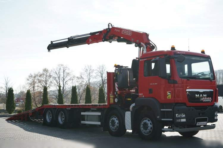 MAN TGS 35.360 / 8x2-4 / LAWETA + HDS FASSI  F240 / OŚ PODNOSZONA / 4 OSIOWY / NAJAZDY HYDRAULICZNE / WCIĄGARKA / POMOC DROGOWA zdjęcie 4