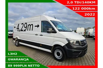 Volkswagen Crafter L3H2 89999zł NETTO 2.0TDi/140KM