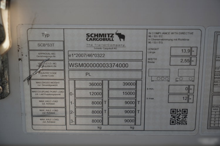Schmitz -CARGOBULL / FIRANKA / STANDARD / MULDA DO STALI - 9 M / DACH PODNOSZONY / OŚ PODNOSZONA / 2021 ROK zdjęcie 27