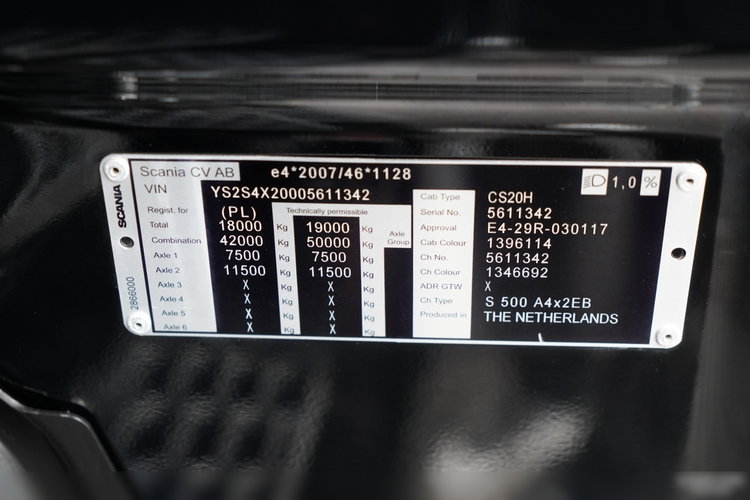 Scania S 500 / RETARDER / KLIMA POSTOJOWA / CAŁA NA PODUSZKACH / OPONY 100% zdjęcie 37