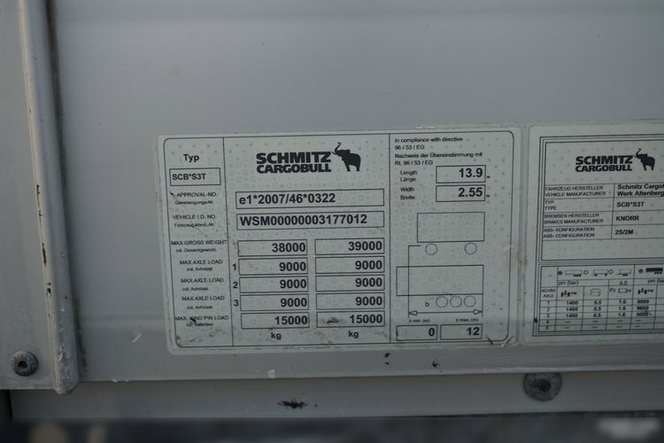 Schmitz FIRANKA / STANDARD / 2 OSIE  PODNOSZONE /  zdjęcie 25