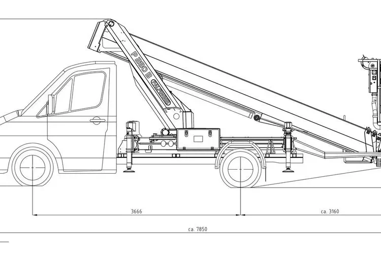 Mercedes Sprinter Zwyżka Podnośnik Koszowy PALFINGER P280 B UDT zdjęcie 11