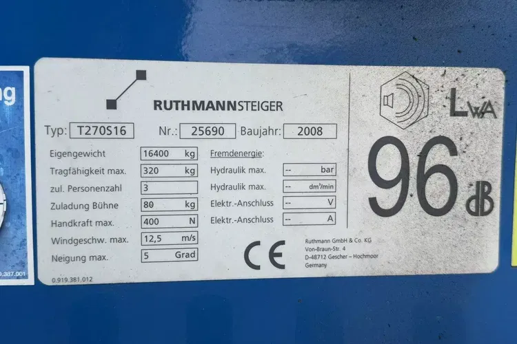 Mercedes AXOR 1829 4x4 Zwyżka RUTHMANN STEIGER T270S16 Podnośnik Koszowy zdjęcie 21