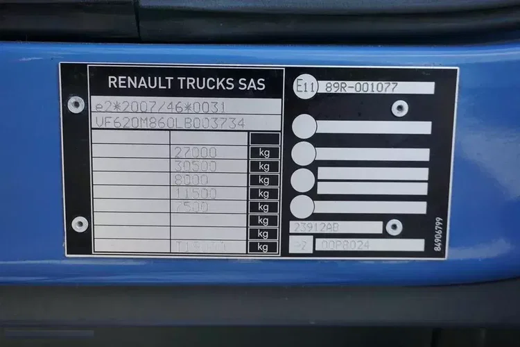 Renault / D 320 / EURO 6 / FIRANKA / 21 PALET / ŁAD. 16 390 KG zdjęcie 11