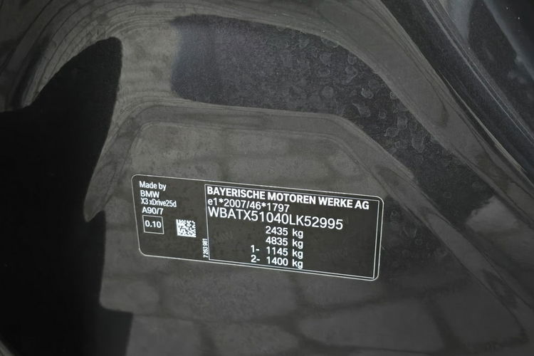 BMW X3 xDrive25d M Sport / Salon PL I-właściciel / Serwisowana w ASO zdjęcie 28