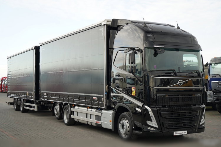 Volvo FH 500 / I-SAVE / XL / ZESTAW TANDEM PRZEJAZDOWY 120 M3 / 2023 / KLIMA POSTOJOWA / ZAWIESIE DOKI DO WÓZKA / PO ZŁOTYM KONTRAKCIE SERWISOWYM zdjęcie 2