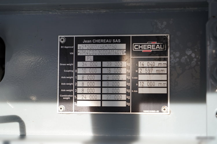 CHEREAU / CHŁODNIA / MAXIMA 1300 / HAKÓWKA / OŚ PODNOSZONA / KOSZ NA PALETY zdjęcie 25