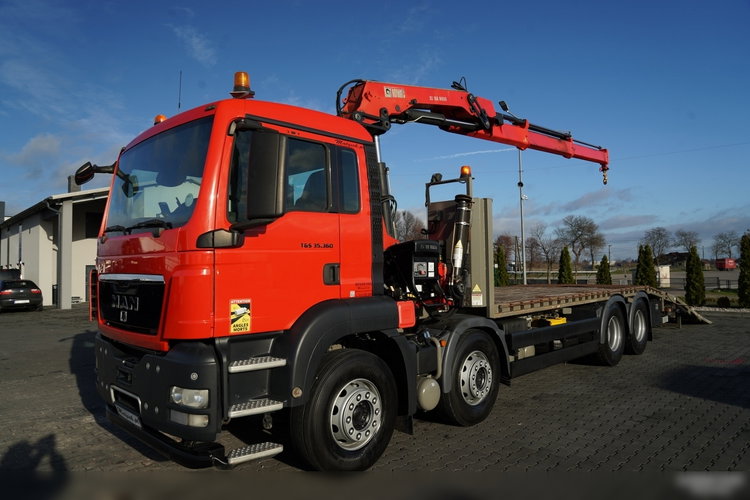 MAN TGS 35.360 / 8x2-4 / LAWETA + HDS HIAB 166 E-2 / 4 OSIOWY / NAJAZDY HYDRAULICZNE / WCIĄGARKA / POMOC DROGOWA / opony 100% zdjęcie 2