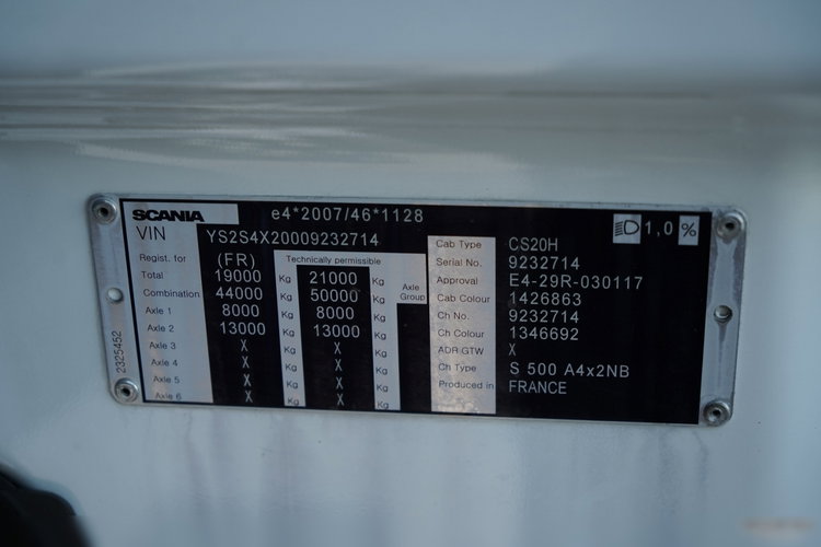 Scania S 500 / RETARDER / CAŁA NA PODUSZKACH / ALUFELGI / OPONY 100% / zdjęcie 37