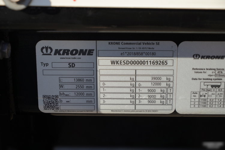 Krone FIRANKA / KOSZ NA PALETY / 2 OSIE PODNOSZONE / 2024 ROK / MAŁO UŻYWANA zdjęcie 25