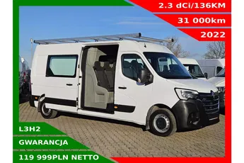 Renault Master L3H2 119999zł Netto Brygadówka 7 osób 2.3 dCi/136KM