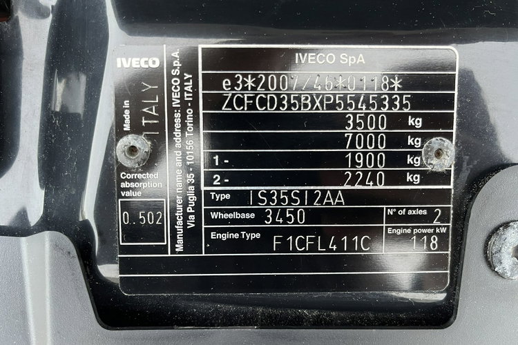 Iveco Daily 35S16 Mroźnia_-29*C/+29*C_Chłodnia + Śieć_400V + Drukarka_Temperatury zdjęcie 25