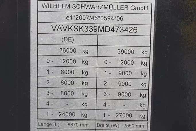 Schwarzmuller / WYWROTKA / 27 M3 / 2 X OŚ PODNOSZONA zdjęcie 11
