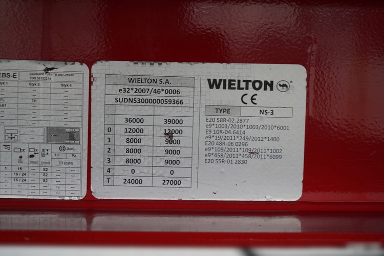 Wielton / FIRANKA STANDARD / MULDA DO STALI - 9 M / OŚ PODNOSZONA / SAF / MAŁO UŻYWANA  zdjęcie 22