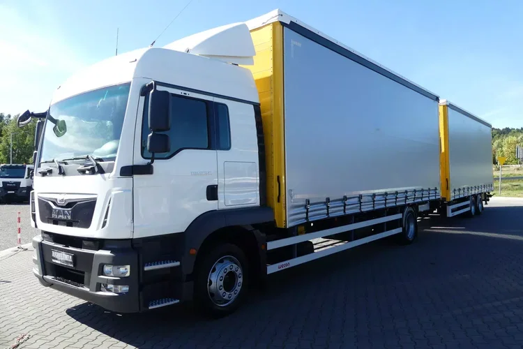 MAN TGM 18.340 / FIRANKA + WINDA / ZESTAW 38 EURO PALET / zdjęcie 2