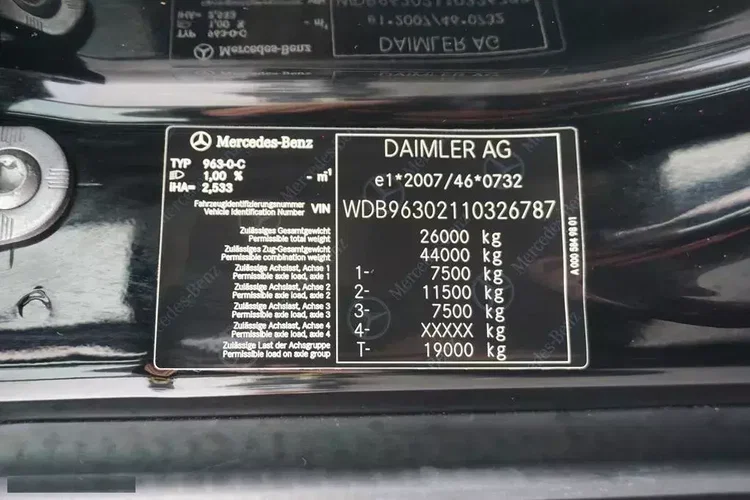 Mercedes / ACTROS / 2533 / ACC / E 6 / FIRANKA / ŁAD. 15 450 KG / 19 PALET zdjęcie 11