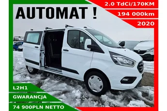 Ford transit-custom L2H1 74900zł NETTO Brygadówka 6 osób 2.0 TdCi/170KM