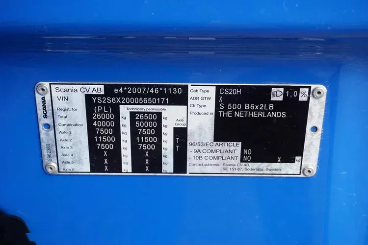 Scania / S 500 / ACC / E 6 / FIRANKA / 20 PALET / DŁ. 8.1 M / RETARDER zdjęcie 11