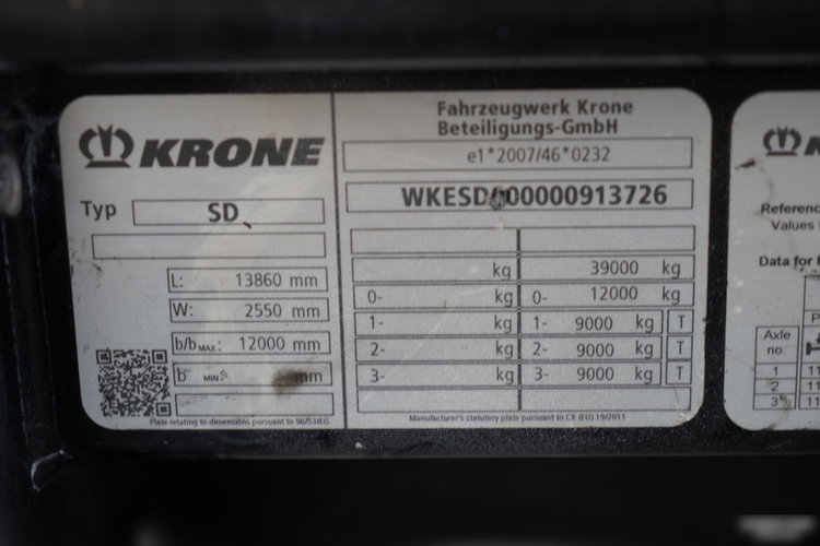 Krone   / NACZEPA  PLATFORMA / OŚ PODNOSZONA / KOSZ NA PALETY  zdjęcie 25
