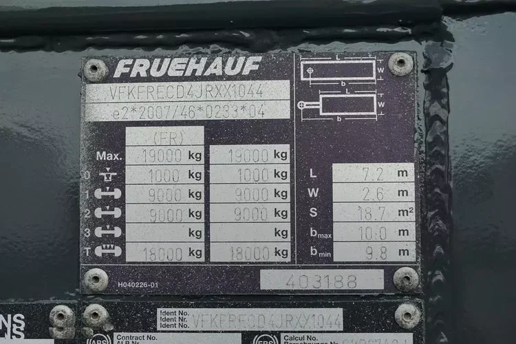 Fruehauf TANDEM / PLATFORMA / DŁ. 7.3 M zdjęcie 11
