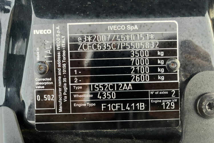 Iveco Daily 50C18 Firana_Dwustronna_10-Palet 3.0/180KM GWARANCJA zdjęcie 11
