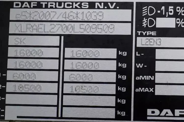 DAF LF / 260 / ACC / E 6 / FIRANKA / 21 PALETY / DŁ. 8, 5 M / ŁAD. 8760 KG zdjęcie 11