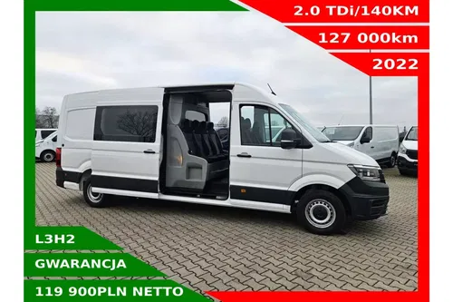 Volkswagen Crafter L3H2 119900zł NETTO Brygadówka 7 osób 2.0TDi/140KM