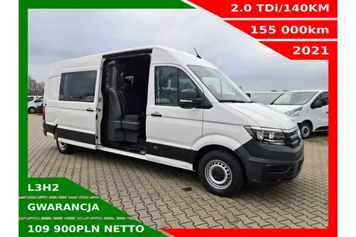 Volkswagen Crafter L3H2 109900zł NETTO Brygadówka 6 osób 2.0TDi/140KM